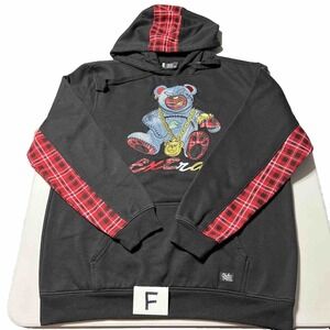 Bleecker & Mercer Men Hoodie EXTRA Black Gold Bear Size 3X Sweatshirt Hip hop
